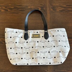 Betsey Johnson Black and White Heart Tote